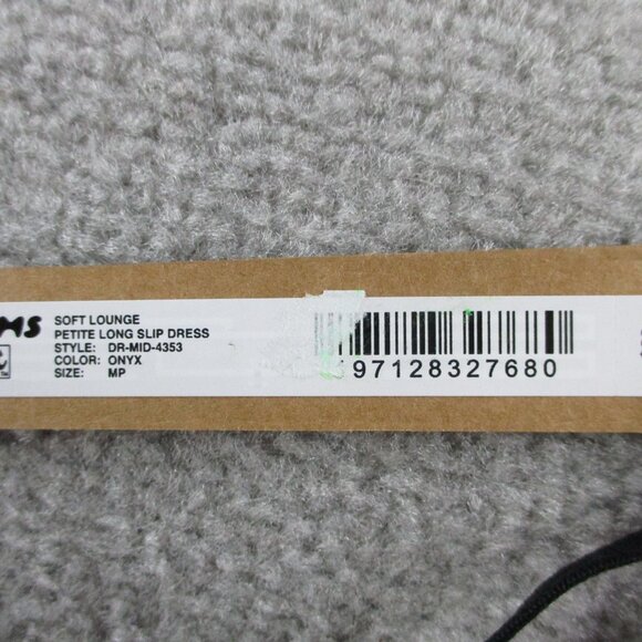 Skims Soft Lounge Petite Long Slip Dress Womens Medium MP Onyx Black NWT NEW - Picture 4 of 7